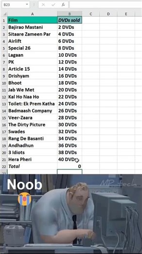 How to sum numbers with text in excel 😱 #excel #office #spreadsheet