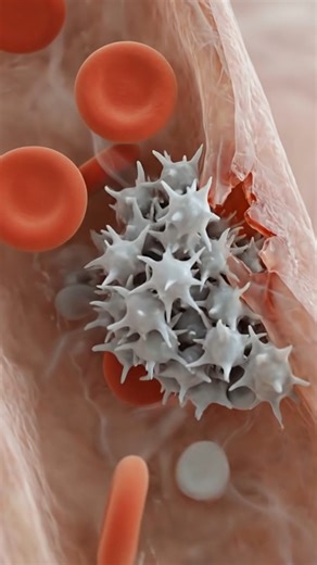 When a small blood vessel develops a tiny leak, platelets respond within seconds. These small cell fragments constantly circulate and scan vessel walls for signs of damage. When they encounter an injured spot, they instantly stick to the exposed surface. This contact activates them, causing them to change shape and become sticky. Activated platelets release chemical signals that call in more platelets from the bloodstream. As additional platelets arrive, they clump together and form a temporary 