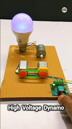 DC Motor Spins High Voltage Dynamo | LED Light Experiment ⚡💡