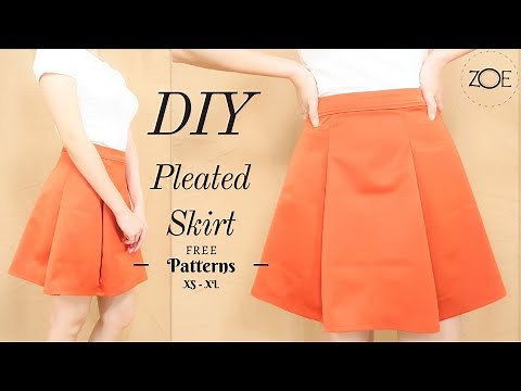 DIY Pleated Skirt | FREE Sewing Patterns | Zoe DIY