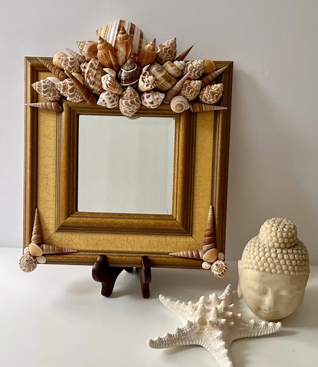 Gold Seashell Mermaid Tiara Bevel Glass Ornate Mirror - Etsy