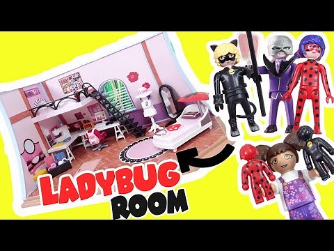 Miraculous Ladybug DIY Marinettes Bedroom House Playmobil Playset Build! Hawk Moth