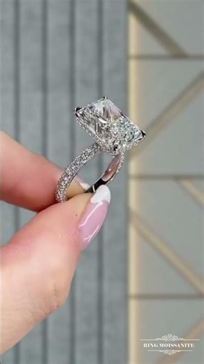 Cushion Cut CZ Ring 💍 3ct Platinum Silver Engagement Ring