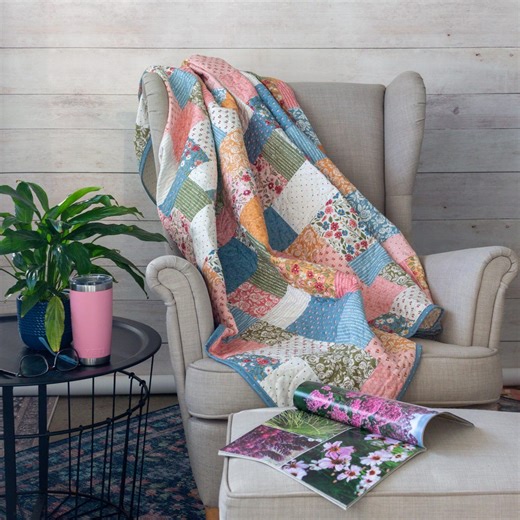 Handmade Floral Patchwork Quilts for Sale | Dusty Blue, Sage Green, Pink & Yellow | Gift for Her | Lap, Throw, Twin, Full/queen, King Size - Etsy Australia