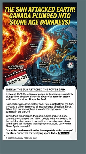 Sun’s Massive Flare Plunged 6 Million Into Darkness! ⚡ 37 Years Ago TODAY: 1989 Quebec Blackout