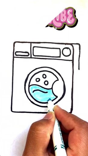 Washing Machine Drawing and Coloring for Kids |#drawingforkids #easydrawing #coloringforkids