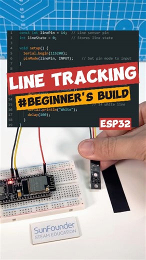 SunFounder Maker Education on Instagram: "How to Use a Line Tracking Sensor with ESP32 #sunfounder #programming #stem #esp32 #esp32project #electronics #engineering"