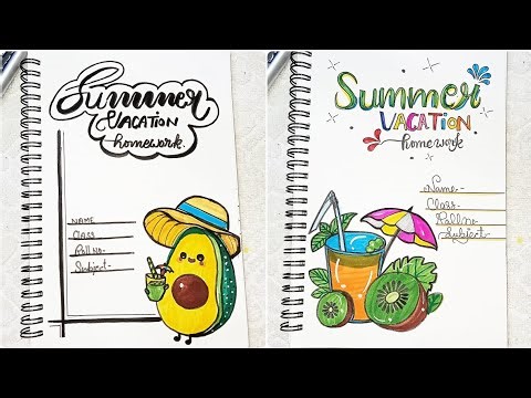 Summer Vacation Homework Front Page Design Ideas || Summer Holidays Front Page Decoration || ✨🌞