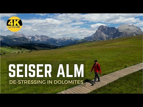 [4K] Alpe Di Siusi / Seiser Alm, Dolomites, Italy | Scenic Walk + Drone with Ambient Music
