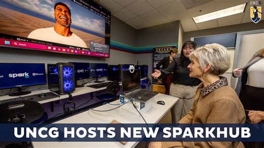 UNCG is thrilled to be the site of the state's first SparkHub, a landmark partnership with SparkNC and Guilford County Schools that will help prepare high school students for careers in the fast-growing tech industry. Through this partnership, students will gain access to immersive, experiential learning modules in AI, cybersecurity, game design, and other fields and connect with higher education and the global workforce. State and local leaders celebrated the opening of the SparkHub lab in a fo