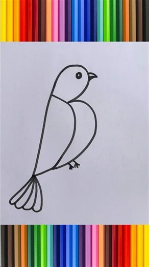How To Draw Bird With No. 3 | Number Drawing Tutorial #shorts #kidsart #kidsfun #artandcraft