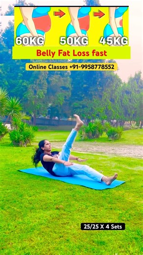 Belly Fat & Side Fatloss exercise for beginners on Mat / #exercise #weightloss #ytshorts