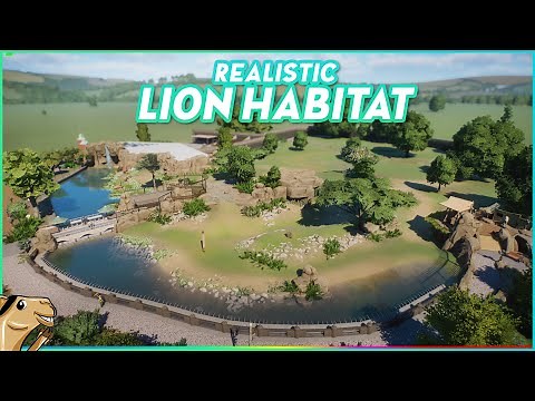 Full Realistic Lion Habitat Tour & Planet Zoo Speedbuild