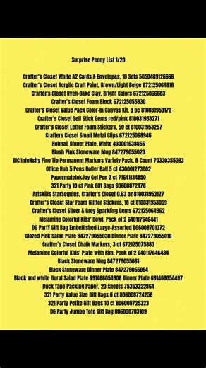 🚨 Surprise Penny List 🚨 For Tuesday, January 20 I have included the NEW SURPRISE PENNY ITEMS AND THE SCHEDULED PENNY LIST. I will include the list in the comment section as well so you can take screenshots and have with you! Item name and UPCs are listed. Copy the UPC and search it in your dollar general app and add to your shopping list! Make sure you search using your Dollar General app and scan items in store to confirm pricing. Remember, penny items are always YMMV. Need help spotting item