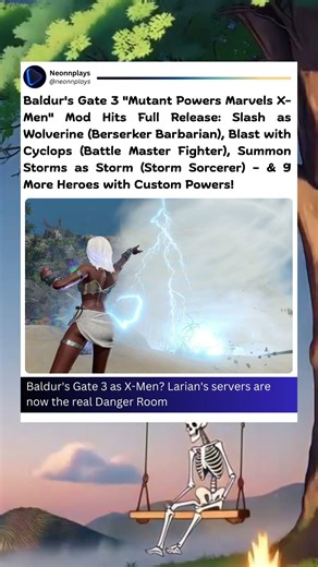 baldur's gate 3 "mutant powers marvel x-men" mod hits full release: slash as wolverine, cyclops