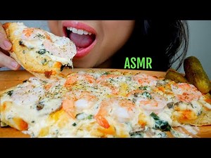 ASMR Mozzarella Shrimp Alfredo Pizza ❤︎ No Talking* suellASMR