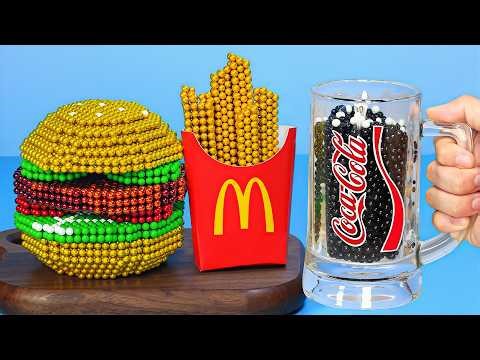 INSANE Fast Food Combo Made From Magnetic Balls 🍔🍟 Giant Burger, Fries & Coke | Satisfying ASMR