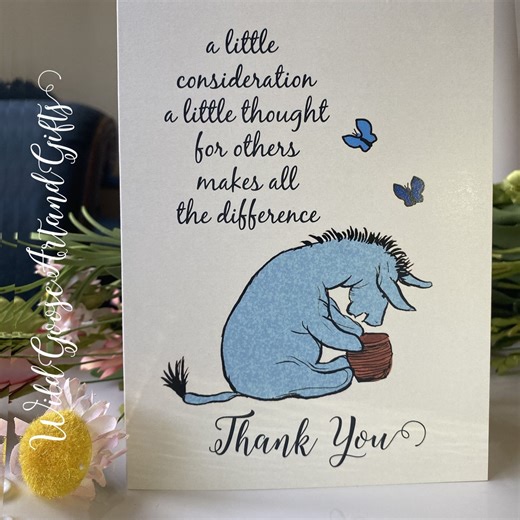 Eeyore Thank You Card: Winnie the Pooh Encouragement - Etsy