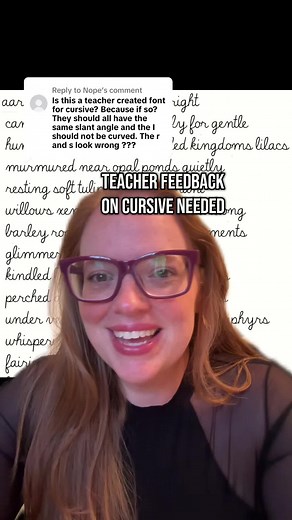 Teacher Feedback on Cursive Fonts