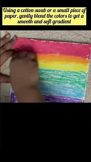 Easy beautiful sunset painting in rainbow colours #diy #artandcraft #painting