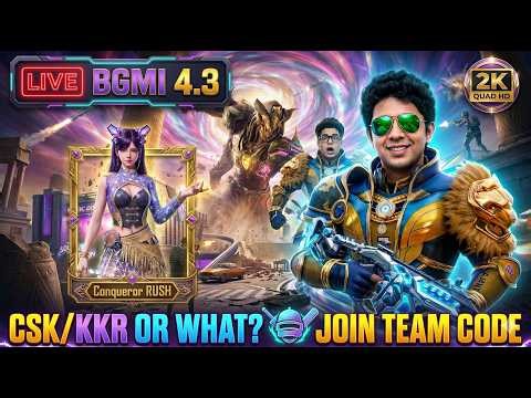 BGMI 4.3: Aggressive Conqueror Push! | (KKR Update / Jonathan Meta)[LIVE]