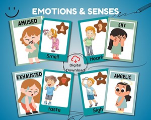 60 Emotions Flashcards, Printable Feelings Flash Cards, Emotion Photo, Online Flashcards, Printable Emotions Chart, Feelings Cards - Etsy