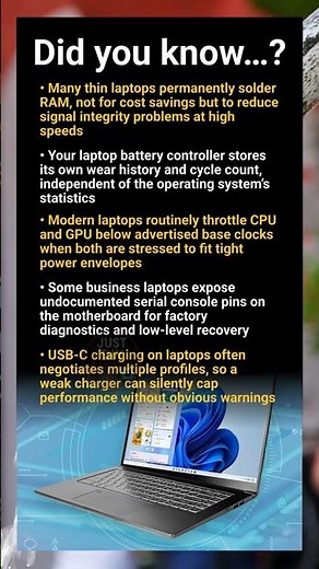 Laptop engineering: power limits, RAM upgrades, throttling and hidden diagnostic ports