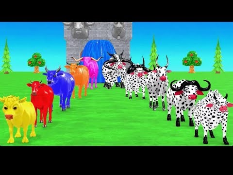 Rainbow Cows Parade 🐄 | Funny Colorful Animals for Kids”
