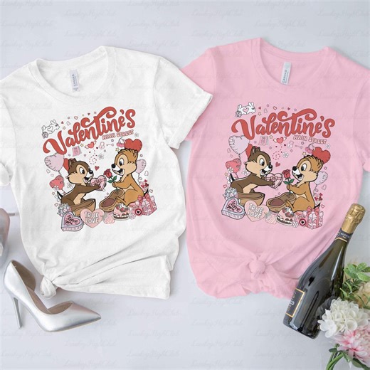 Chip N Dale Valentines Main Street Shirt, Cute Chip Dale True Love Hearts Shirt, Disney Chipmunk Brothers Shirt, Epcot Family Shirt, VTB656 - Etsy