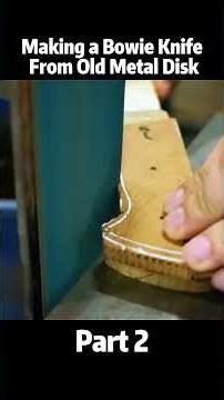 Making a Bowie Knife From Old Metal Disk | Part 2 . . . . #damascus #handmade #bladesmith #howitsmad