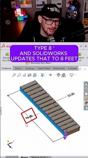 Use FEET not INCHES - SECRET SolidWorks SETTINGS! #tips #tricks #tutorial #units #in #ft #mm