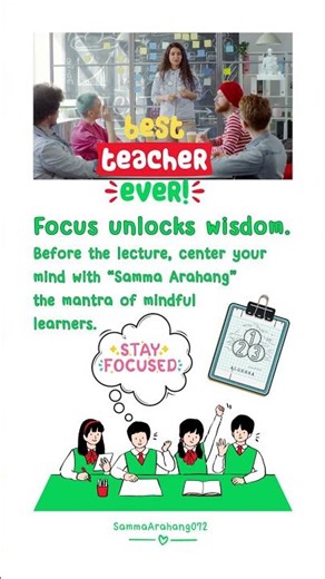 Focus unlocks wisdom 📚✨ “Sammaarahang”