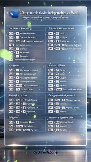 Les 40 raccourcis clavier Word indispensables pour gagner un max de temps ! 📄⚡