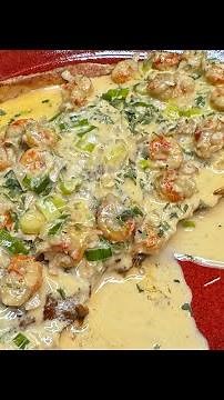 Smoked Redfish with Creamy Crawfish Sauce