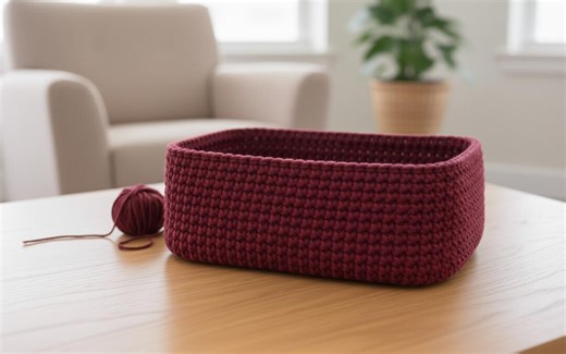 Basic Crochet Basket Pattern PDF, Modern Storage Basket, Beginner Friendly Crochet Home Decor, Rectangular Basket Pattern - Etsy