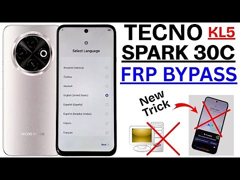 "Tecno Spark 30C (KL5) GOOGLE/FRP Bypass on Android 14 Without PC | 100% Working [ Latest Update ]