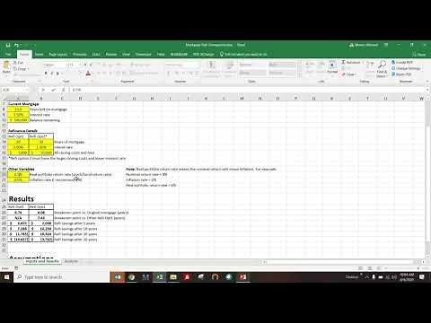 Mortgage Refinance Comparison Spreadsheet - How to Use