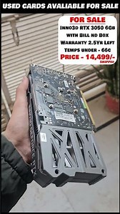 Used RTX 3050 6gb with bill nd box Available for sale !!