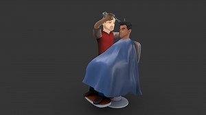 Character Stylist Hair Cut Scene Lowpoly rigged - Buy Royalty Free 3D model by mahrcheen