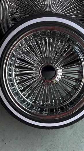 Wire wheels wrapped in crisp whitewalls. Custom made by authentic wire wheels. Get yours done #62Impala #ImpalaSS #SixtyTwoChevy #LowriderLife #ImpalaGasUp