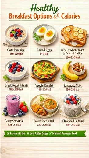 Healthy Breakfast options & Calories