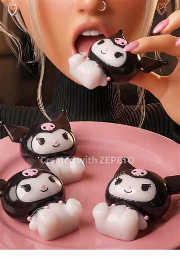 Sorry, Melody... 😈💔 Which texture sounds better? 🖤 Kuromi (Crunchy) 🩷 My Melody (Chewy) Tell me your favorite Sanrio character in the comments! 👉 #ASMR #Mukbang #zepeto #Kuromi #MyMelody