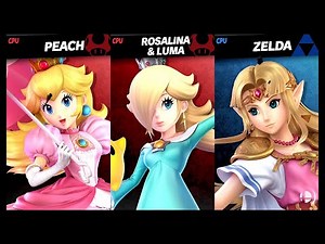 Peach and Rosalina & Luma LV 9 VS Zelda LV 3 CPU Battle Super Smash Bros Ultimate