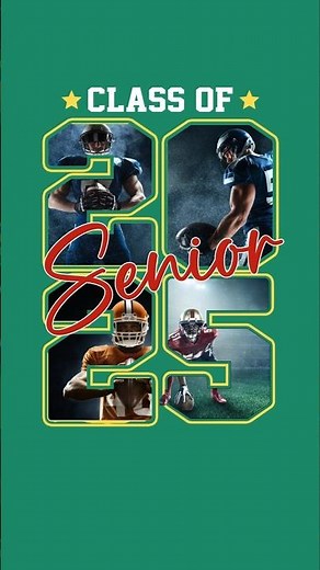 Senior 2025 Canva Photo Frame Template - T-Shirt Design Bundle (Football/Hockey)
