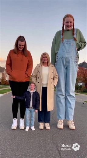 A giantess family 😍 #giantess #tallgirl #sizedifference #heightcomparison #sora2