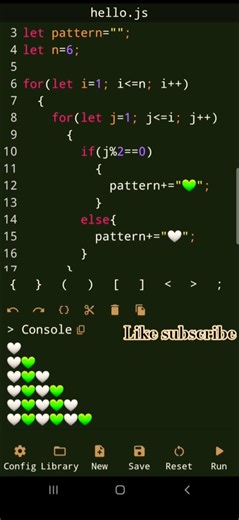 Triangle pattern coding in js || Day-48 ||#js#pattern #programming#computer #science#enginner#shorts