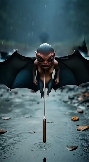 This Umbrella Turned Into a Flying Creature 😱 #shorts #objects come to life # AI transformation