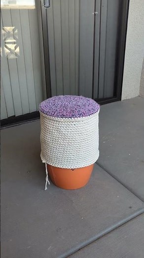Trying Fabric Stiffener on a Crochet Basket!