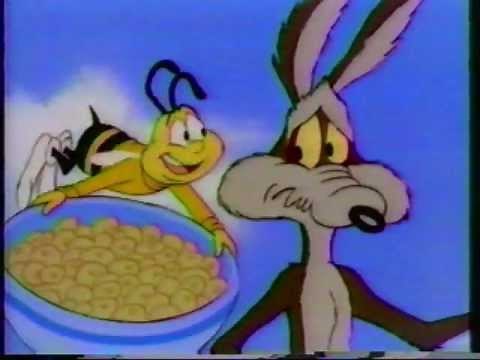 Road Runner and Wile E. Coyote 1990 Honey Nut Cheerios commercial (partial only)