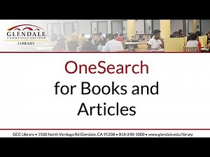 OneSearch for Books and Articles